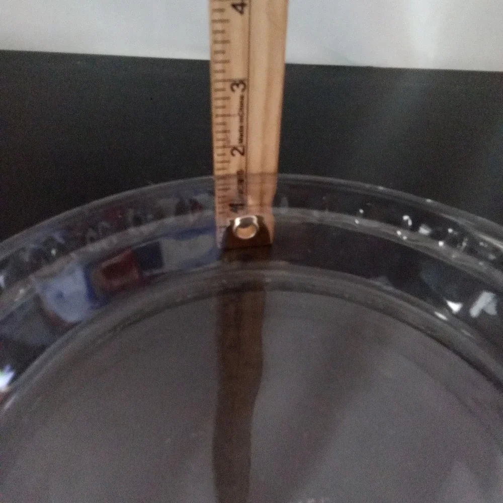 Clear Glass 9 Inch Round Pie Dish Fluted Rim Handles Made in Mexico Bakeware